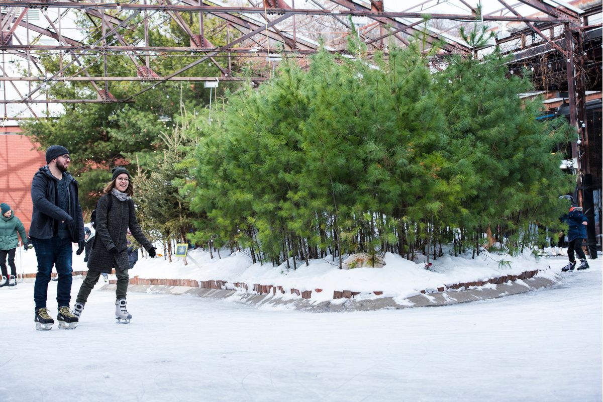Adult learn to skate at the Brick Works