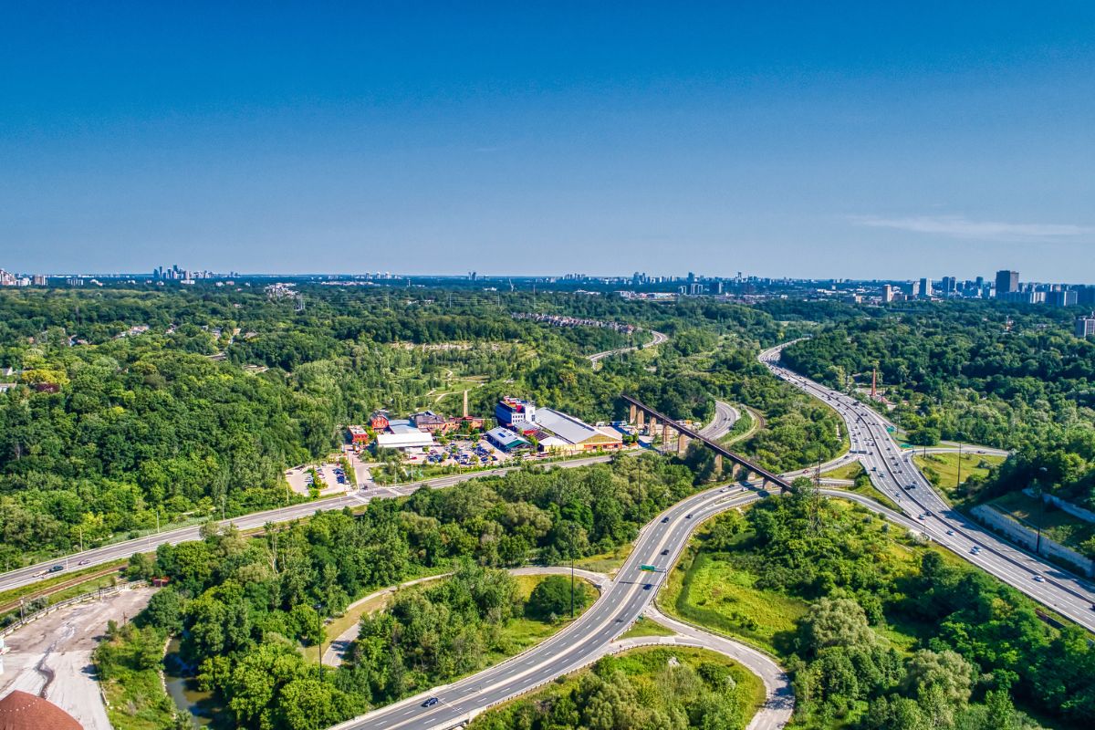 Drone photo of the Brick Works