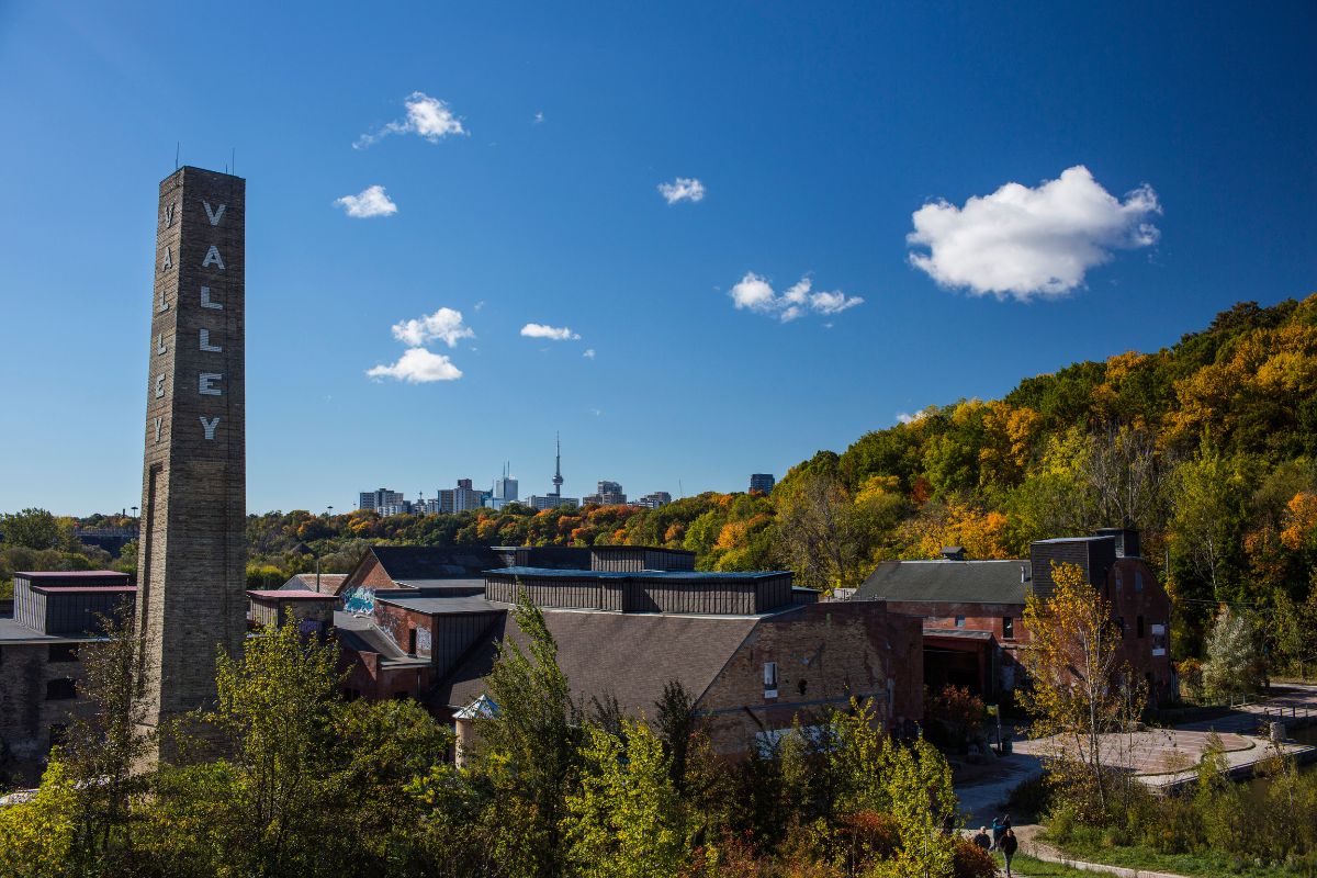 Evergreen Brick Works from above.