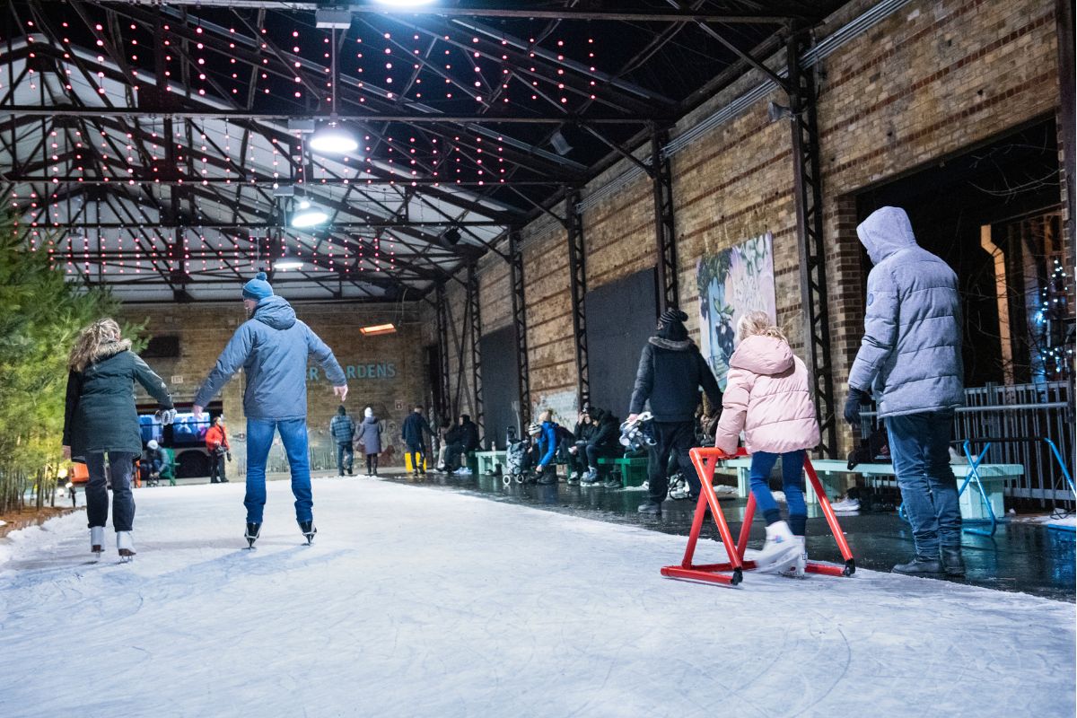Skating in Koerner Gardens