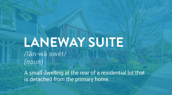 A small dwelling at the rear of a residential lot that is detached from the primary home.