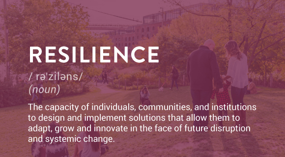 The capacity of individuals, communities, and institutions to design and implement solutions that allow them to adapt, grow and innovate in the face of future disruption and systemic change.
