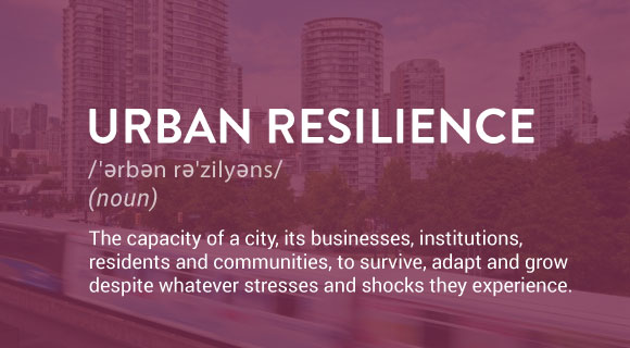 The capacity of a city, its businesses, institutions, residents and communities, to survive, adapt and grow despite whatever stresses and shocks they experience.