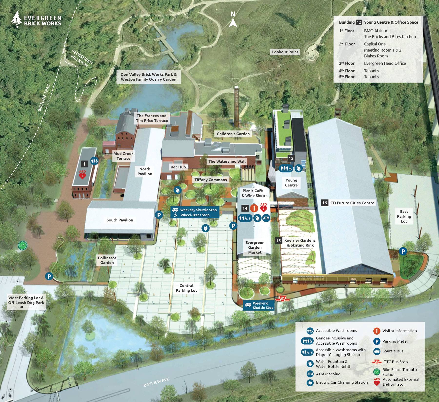 Map of Evergreen Brick Works site