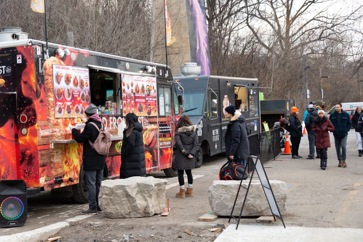 Food trucks at the Winter Market.