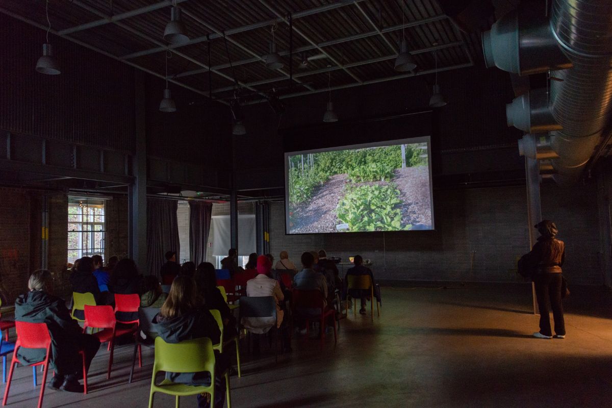 Film screening in the BMO Atrium