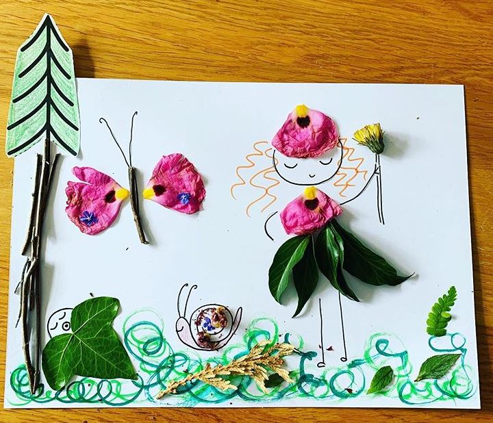Craft art on a piece of paper