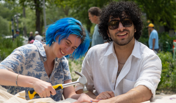 floral pounding in Tiffany Commons with Sarah Zanchetta