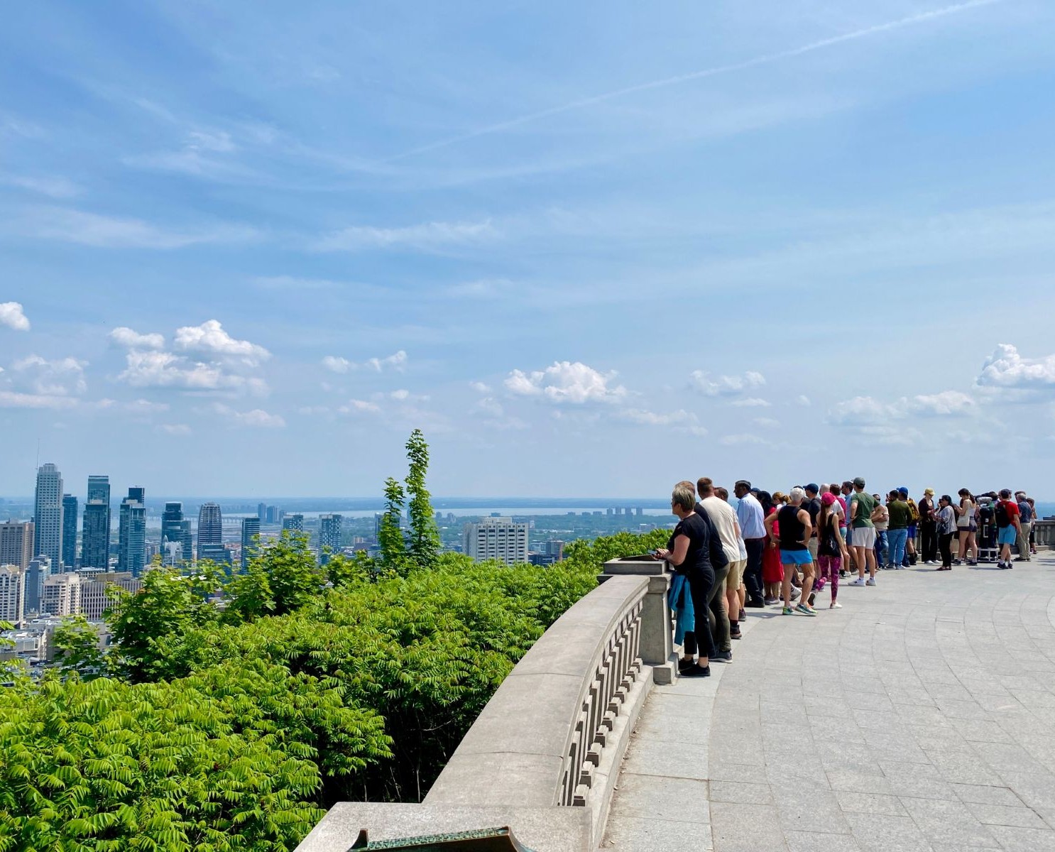 people watching Montreal skyline