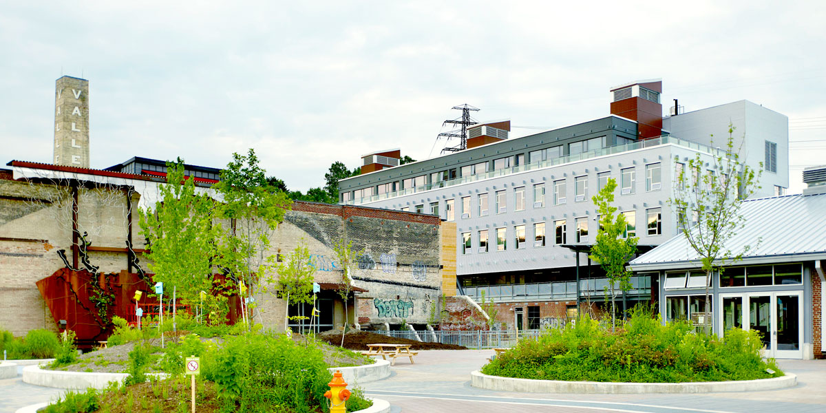 exterior picture of Tiffany Commons at Evergreen Brick Works