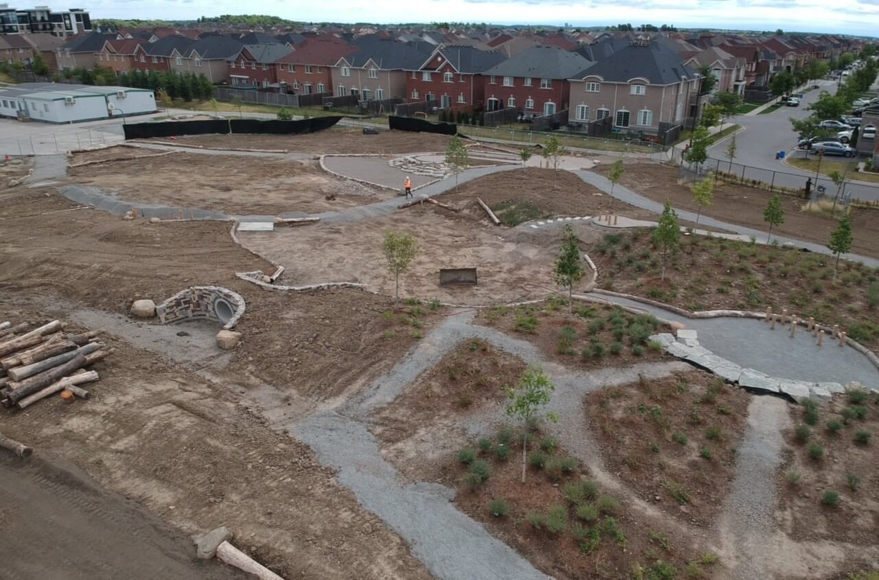 Arial shot of Irma Coulson Public School construction